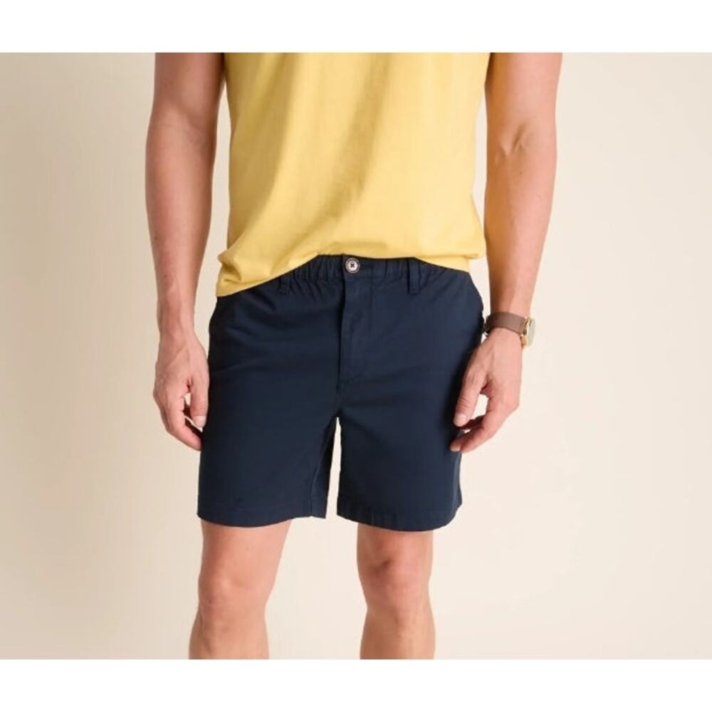 NEW CHUBBIES Men's Navy The Armadas 7" Flat Front Stretch Twill Shorts Size 33